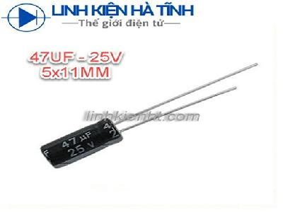 10 con tụ hóa 47UF 25V 5x11mm  10 con tụ hóa 47UF 25V 5x11mm